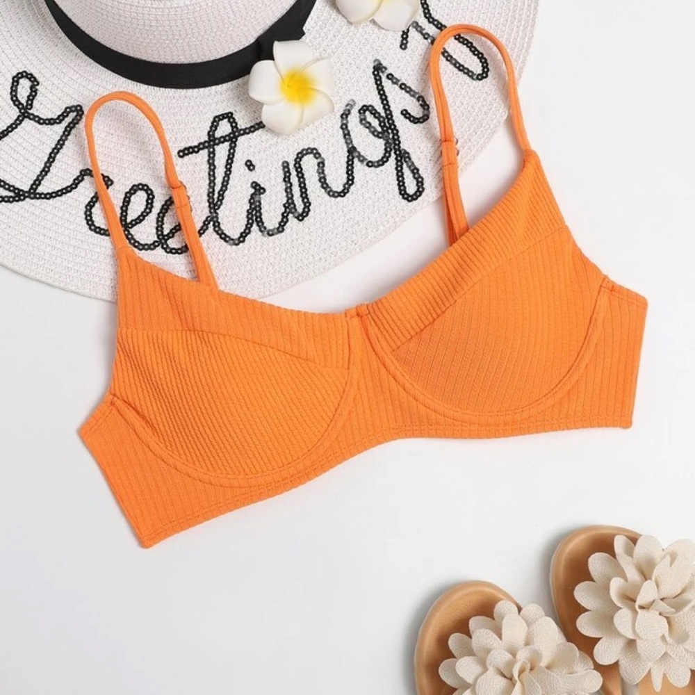 Orange underwire bikini top